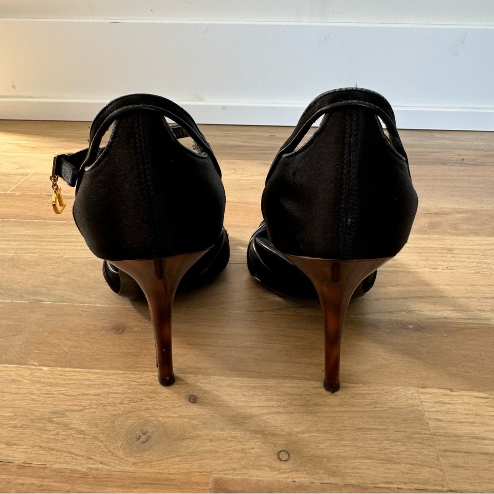 Dior Vintage Peep Toe Tortoise Shell Heels Size 37.5 - Picture 4 of 16